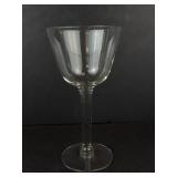 Wine Glasses Set - Clear 4, Hand-Painted 2, Hurricane Lamp with Gold Stem (Lot of 7)