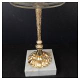 Wine Glasses Set - Clear 4, Hand-Painted 2, Hurricane Lamp with Gold Stem (Lot of 7)