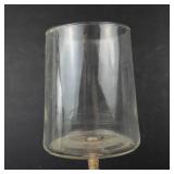 Wine Glasses Set - Clear 4, Hand-Painted 2, Hurricane Lamp with Gold Stem (Lot of 7)