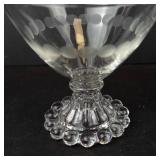 Anchor Hocking Beaded Sherbet Goblet - Duncan & Miller Teardrop Oyster Glass - Star-Etched Glass
