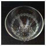 Anchor Hocking Beaded Sherbet Goblet - Duncan & Miller Teardrop Oyster Glass - Star-Etched Glass