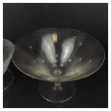 Anchor Hocking Beaded Sherbet Goblet - Duncan & Miller Teardrop Oyster Glass - Star-Etched Glass