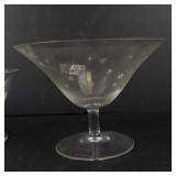 Anchor Hocking Beaded Sherbet Goblet - Duncan & Miller Teardrop Oyster Glass - Star-Etched Glass