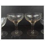 Etched Glasses - Assorted Stemware (Lot of 6)