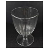 Clear Glass Goblet with Fluted Panel Bowl - Stemmed, Footed Dessert Glass