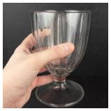 Clear Glass Goblet with Fluted Panel Bowl - Stemmed, Footed Dessert Glass