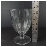 Clear Glass Goblet with Fluted Panel Bowl - Stemmed, Footed Dessert Glass