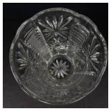 Crystal Glass Vases - Set of 2 with Starburst & Diamond Pattern (Lot of 2)