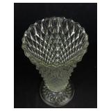 Crystal Glass Vases - Set of 2 with Starburst & Diamond Pattern (Lot of 2)