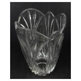 Faceted Crystal Vase - Scalloped Rim, 6 1/2 in Tall