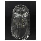 Faceted Crystal Vase - Scalloped Rim, 6 1/2 in Tall