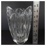 Faceted Crystal Vase - Scalloped Rim, 6 1/2 in Tall