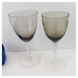 AVON Blue Candle Holder & Trinket Dish - Glassware lot