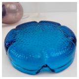 AVON Blue Candle Holder & Trinket Dish - Glassware lot