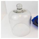 AVON Blue Candle Holder & Trinket Dish - Glassware lot