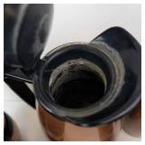 Copper-Tone Vacuum Coffee Carafe Set with 4 Gold Cups