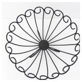 Black Metal Wire Fruit Basket with Decorative Scroll Design