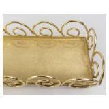 Silver Art Co Ltd Gold-Tone Jewelry Tray with Scrollwork Edges - Made in China