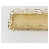 Silver Art Co Ltd Gold-Tone Jewelry Tray with Scrollwork Edges - Made in China