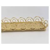 Silver Art Co Ltd Gold-Tone Jewelry Tray with Scrollwork Edges - Made in China