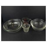 Pyrex Mixing Bowls with Handles, Pyrex Measuring Cup, Fire King Bowls, Anchor Hocking Cup