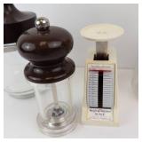 Hazel Atlas Nut & Food Chopper, Gemco Nut & Food Chopper, Weight Watchers Scale, Federal Nut Grinder