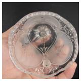 Crystal Dinner Bell Rose Engraved Glass Bell with Crystal Handle