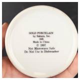 Sakura Gold Porcelain Mugs - 24K Gold Trim (Lot of 3)