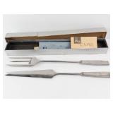 Capri-Italy Stainless Grillmaster Set - 3-Piece Carving Utensils (Forks & Knife)