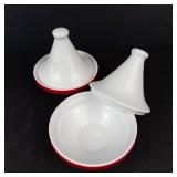 Pier 1 Imports Tree Motif Coaster Set (4) & Red Moroccan Tagine Dishes with Lids (2)