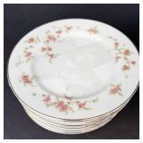Rosette Fine China 16-Piece Dinner Plates & Salad Plates Set Made in Japan