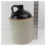 Vintage Stoneware Jug - Two-Tone Glaze: Dark Top, Cream Body