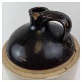 Vintage Stoneware Jug - Two-Tone Glaze: Dark Top, Cream Body