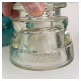 Hemingray Glass Insulators (Lot of 6) - Vintage Blue Teal Clear Brown