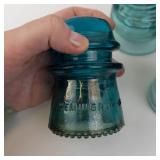 Hemingray Glass Insulators (Lot of 6) - Vintage Blue Teal Clear Brown