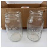 Mason Jars Assorted Sizes with Vintage Kerr Ball Caps & Dome Lids Original Packaging