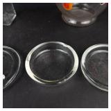 Glassware Assortment - Cruet with Stopper, Painted Fruit Pitcher, Butter Dishes