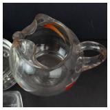 Glassware Assortment - Cruet with Stopper, Painted Fruit Pitcher, Butter Dishes