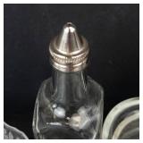 Glassware Assortment - Cruet with Stopper, Painted Fruit Pitcher, Butter Dishes