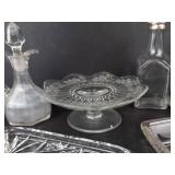 Glassware Assortment - Cruet with Stopper, Painted Fruit Pitcher, Butter Dishes