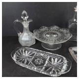 Glassware Assortment - Cruet with Stopper, Painted Fruit Pitcher, Butter Dishes