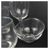 Crystal Glassware Assortment - Glasses, Bowls, 3 Shot Glasses, Sugar & Creamer Dishes