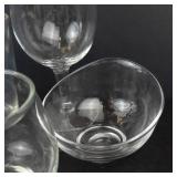 Crystal Glassware Assortment - Glasses, Bowls, 3 Shot Glasses, Sugar & Creamer Dishes
