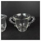 Crystal Glass Sugar & Creamer Sets (2) - Glass Punch Cups (2)