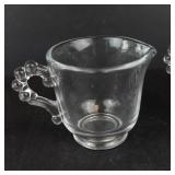 Crystal Glass Sugar & Creamer Sets (2) - Glass Punch Cups (2)