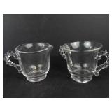 Crystal Glass Sugar & Creamer Sets (2) - Glass Punch Cups (2)