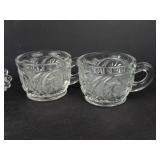 Crystal Glass Sugar & Creamer Sets (2) - Glass Punch Cups (2)