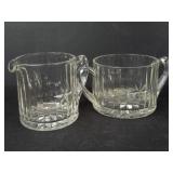 Crystal Glass Sugar & Creamer Sets (2) - Glass Punch Cups (2)