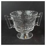 Crystal Demitasse Cups - Set of 2, Pedestal Base, Etched Leaf/Starburst Pattern