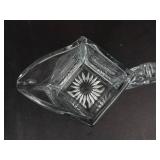 Crystal Teacups with Square Handles & Creamer - Starburst Pattern (Lot of 5)